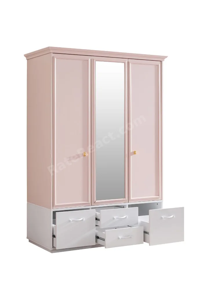 Rosa Genç Odası- 3 Kapılı Dolap, Karyola, Komodin, Masa