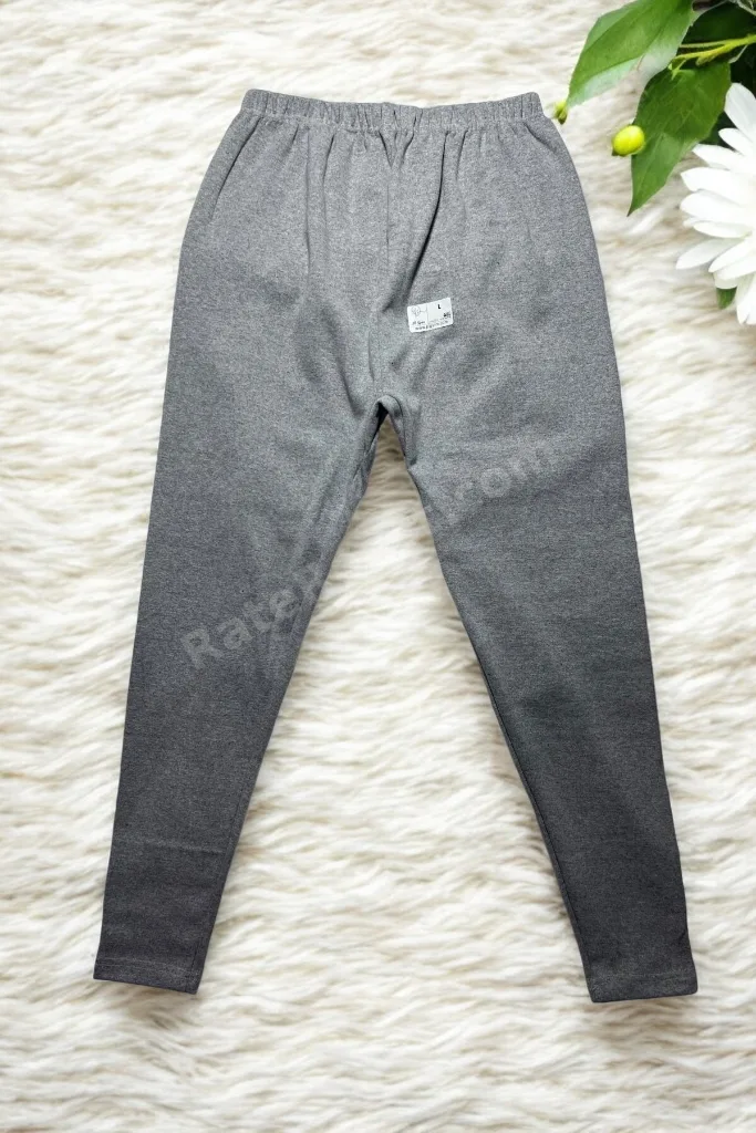 Unisex Gri Kışlık Tayt Şardonlu Rahat Yumuşak Ağlı Kalın Içlik Tayt Gri