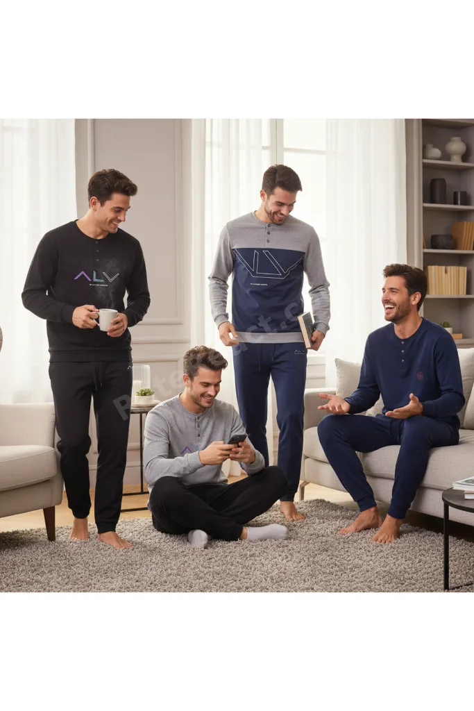 Erkek Pamuklu Bohçalık Ve Çeyizlik 4 Adet 2'li Pijama Takımı BB2483