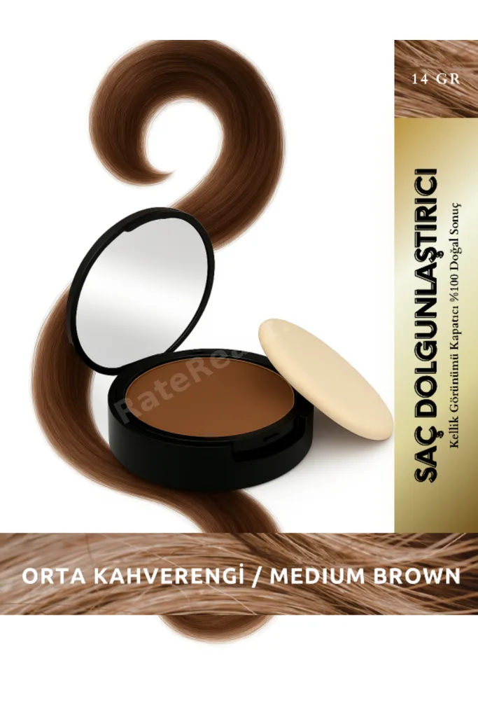 Orta Kahve/medium Brown 14gr Suda Çıkmayan Saç Sakal Dolgunlaştırıcı Dip Boya Topik Pudra