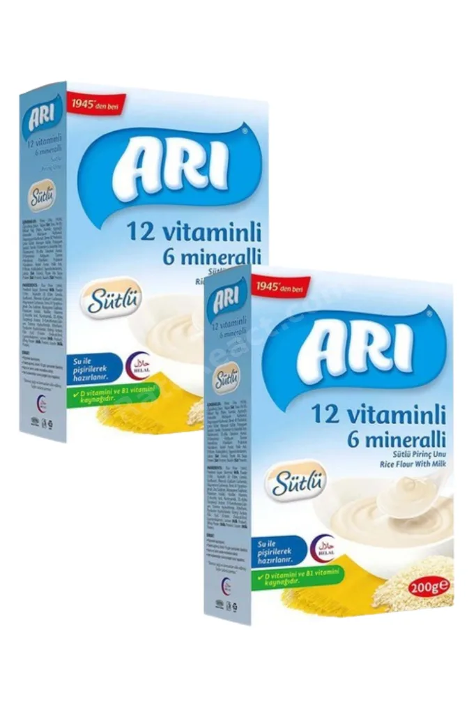 12 Vitaminli 6 Mineralli Sütlü Pirinç Unu 2x250 g 2 li Set