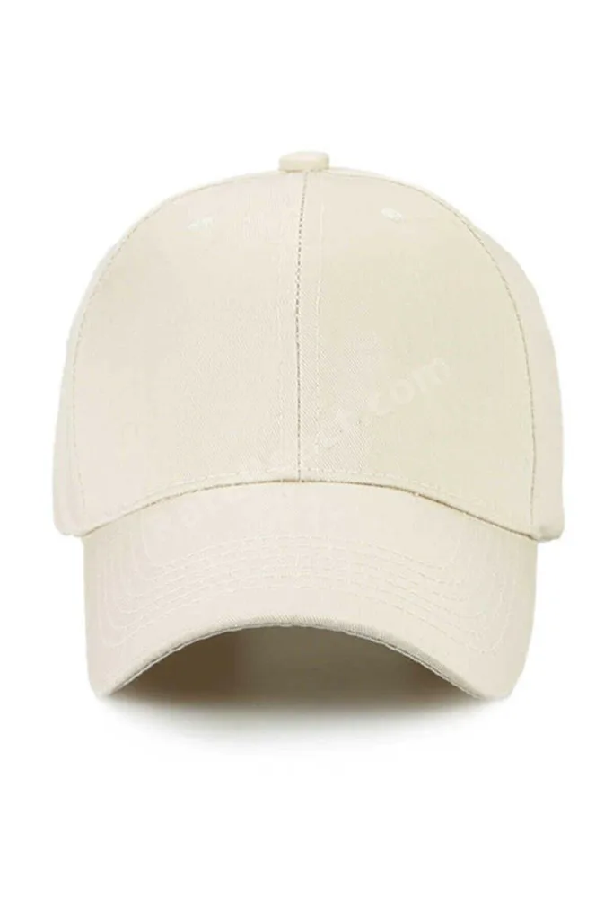 Düz Renk Spor Gbardin Şapka Krem Spor Cap