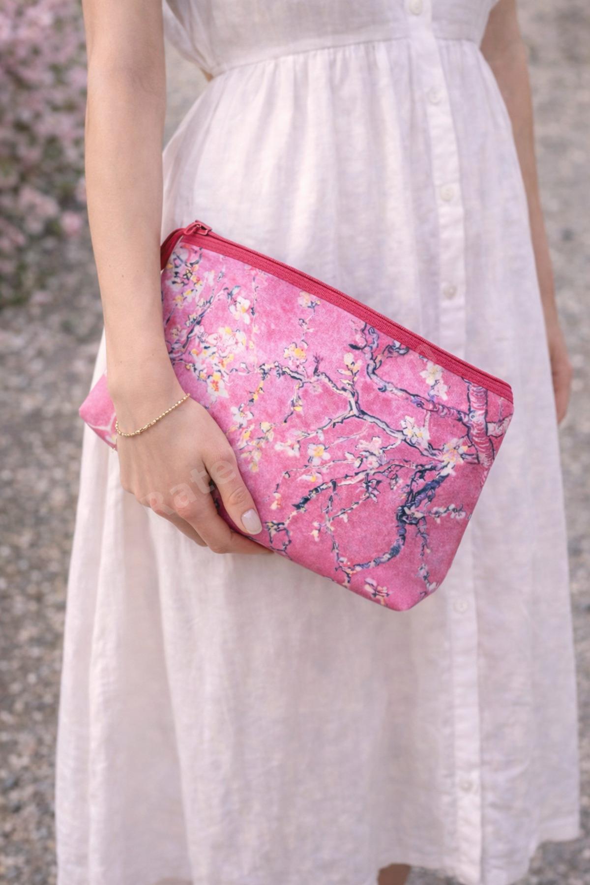 El Yapımı Süet Dokulu Clutch Çanta 20x30 cm Fermuarlı Portföy – Günlük ve Şık Kullanım