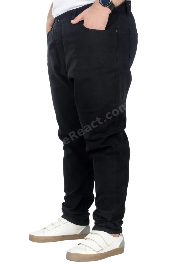Mode Xl Büyük Beden Pantolon Gabardin Jogger Doğa 22920 Siyah