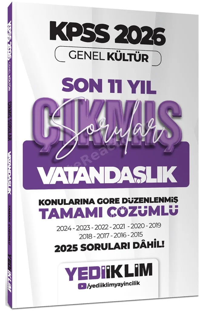 2026 KPSS GY-GK Lisans Konularına Göre Tamamı Çözümlü Son 11 Yıl Çıkmış Sorular Seti 5 Kitap