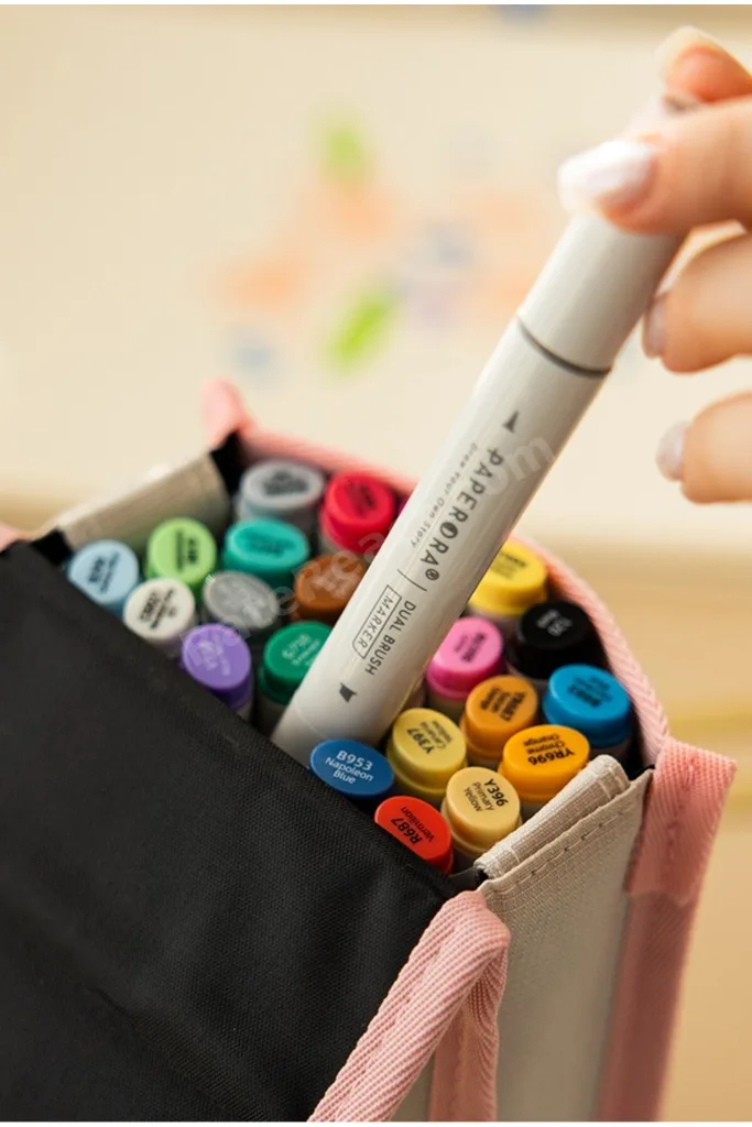 24’lü Çift Uçlu Alkol Bazlı Marker Kalem Seti – Brush + Chisel