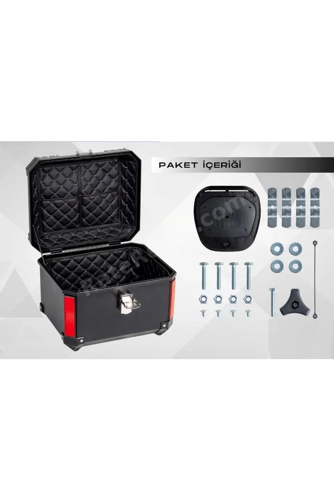 Rexx Topcase Premium 60 Litre ABS Motosiklet Çantası kırılmaz karbon siyah renk
