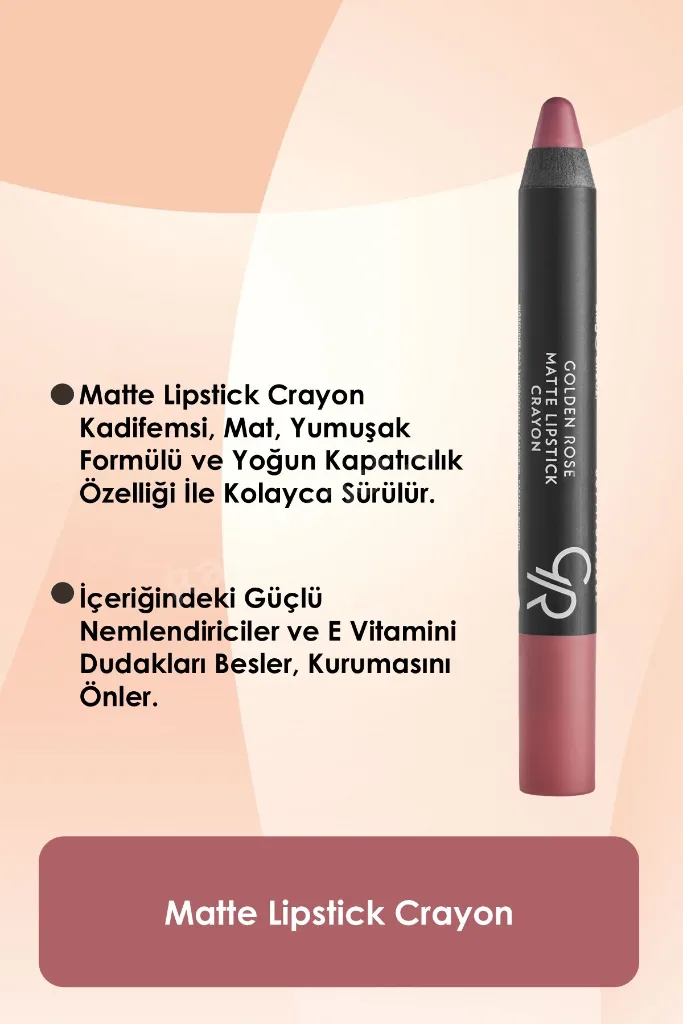 Matte Lipstick Crayon No: 12 - Besleyici Nemlendirici Mat Kalem Ruj
