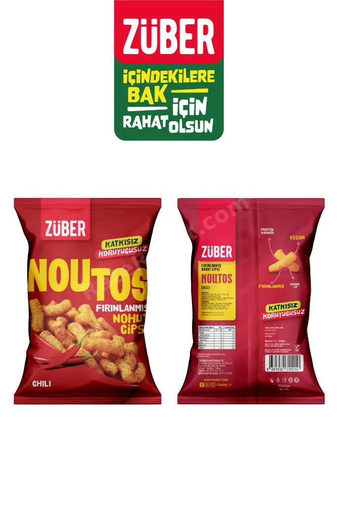 Noutos Chili Fırınlanmış Nohut Cipsi 55g x 12 Adet