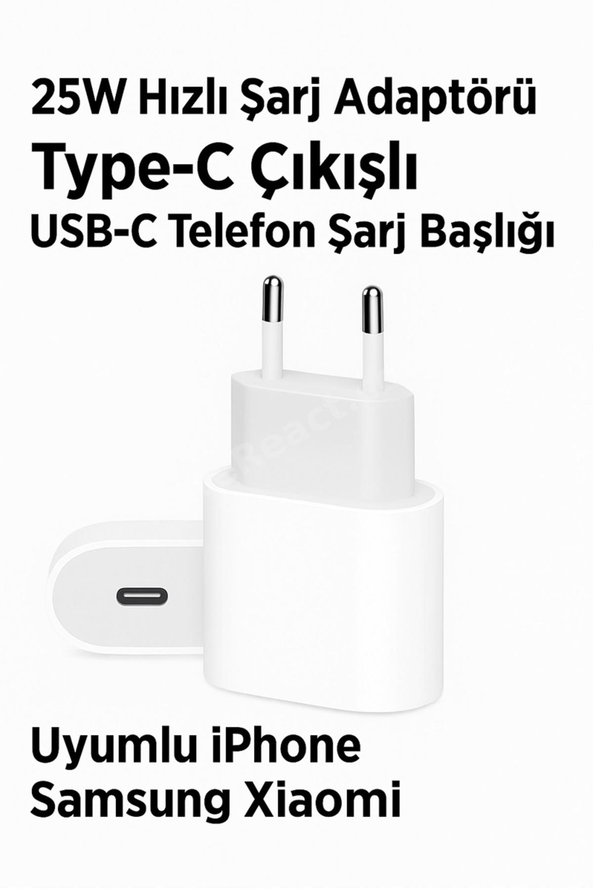 25W Hızlı Şarj Adaptörü Type-C Çıkışlı USB-C Telefon Şarj Başlığı Uyumlu iPhone Samsung