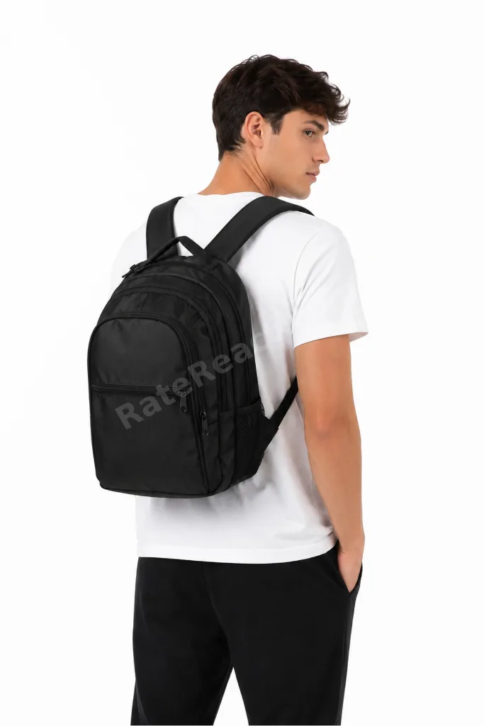 Siyah Unisex Laptop Sırt Çantası | Geniş Hacimli, Çok Bölmeli, Suya Dayanıklı Günlük Okul İş ve Seyahat Çantası
