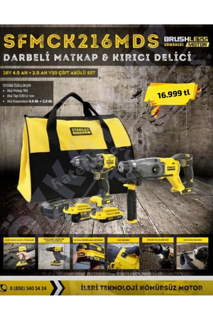 SFMCK216MDS 18V FATMAX® V20 Kömürsüz Darbeli Matkap ve SDS-Plus Kırıcı