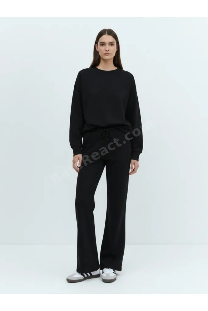 Flare Paça Basic Lacivert Eşofman