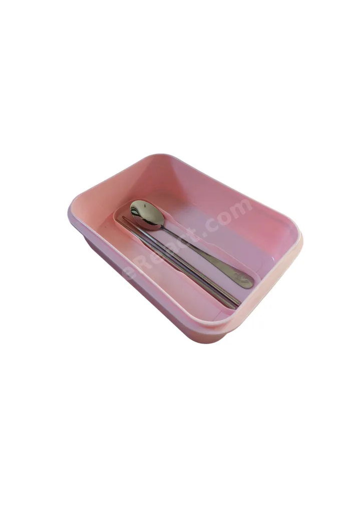 Çelik Beslenme Kutusu Lunch Box Paslanmaz 620 Ml Pembe Xc-7097