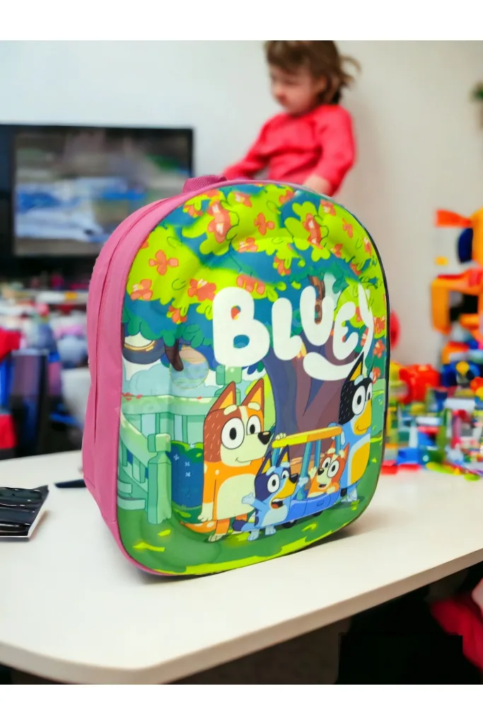 Blueey Biingo 3d  Kabartmalı Anaokulu Kreş Ve Günlük Kullanım Çantası Sırt Çantası 2-6 Yaş