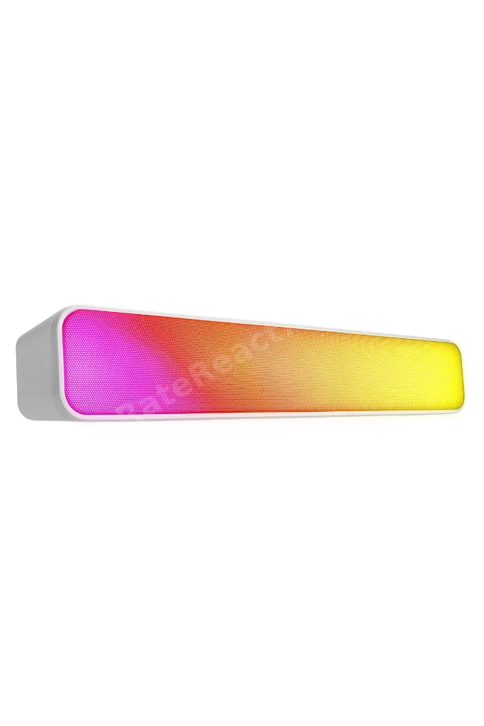 Md-sbt25 Beyaz Rgb Oyuncu Speaker Soundbar Sese Duyar 10wmicrosd Taşınır Bluetooth Hoparlör Speaker