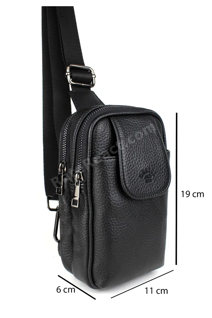 Erkek Siyah Omuz Çantası Göğüs Çantası Body Bag Çanta