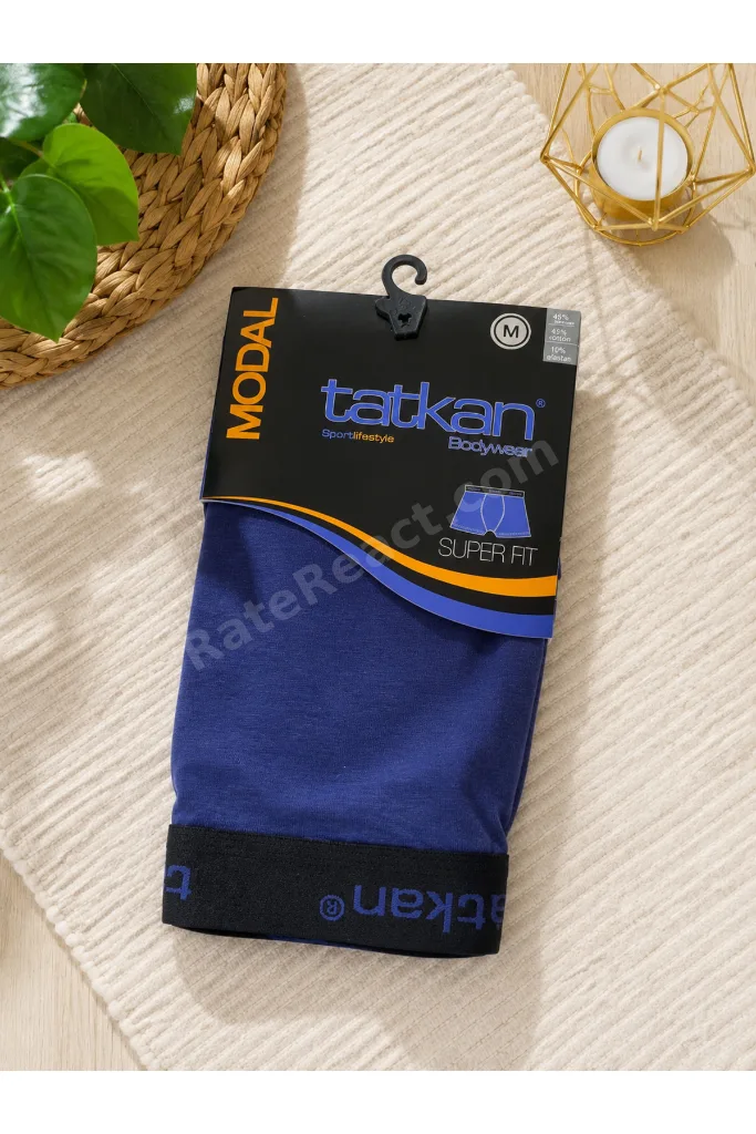 5 ADET Siyah Lacivert Gri Tatkan Erkek Modal Boxer %45 Pamuk %45 Modal %10 Elastan Esnek Nefes Alan Super Fit Premium Lacivert Boxer