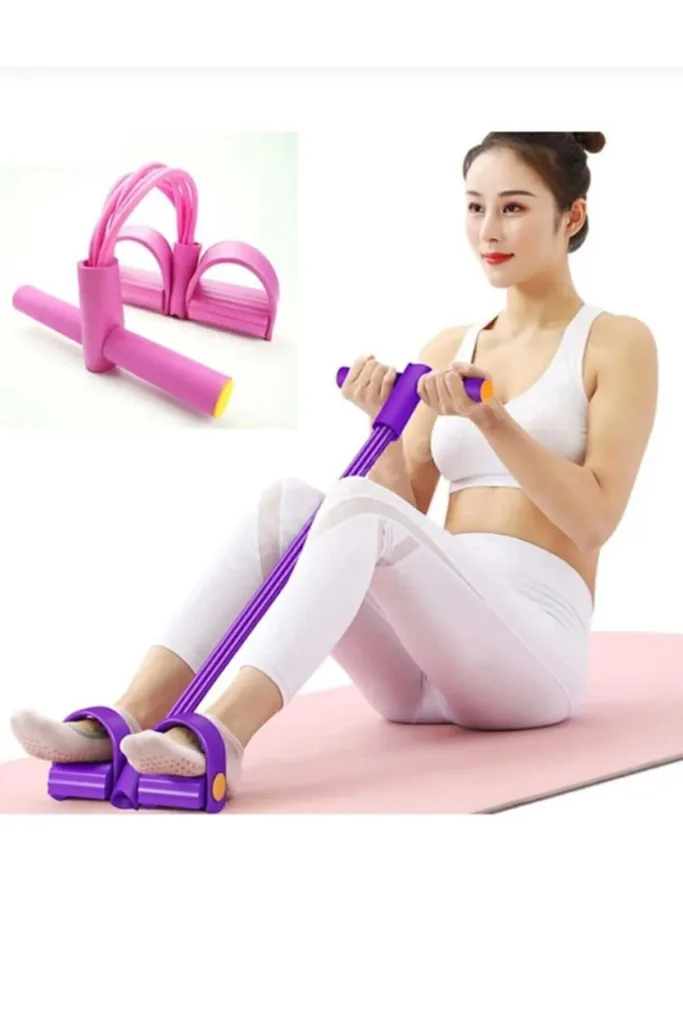 Pedallı Egzersiz Lastiği Pilates Direnç Bandı | Karın Kol Bacak Çalıştırma Fitness Lastiği