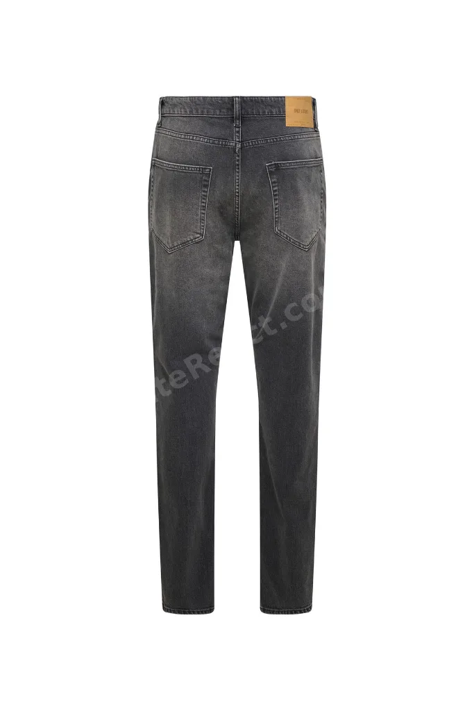 Siyah Erkek Dar Taşlamalı Denim Pantolon 22038626 ONSYOKE TAPERED BOXCRO DNM