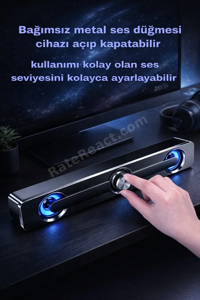 SADA V-111 Güçlü Baslı Kablolu Soundbar USB TV PC Stereo Ses Sistemi 3.5mm