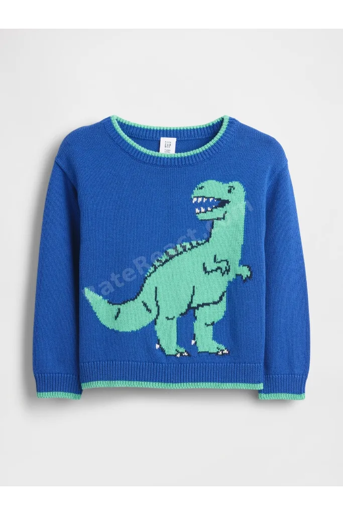 Erkek Bebek Mavi Shaker-Stitch Kazak
