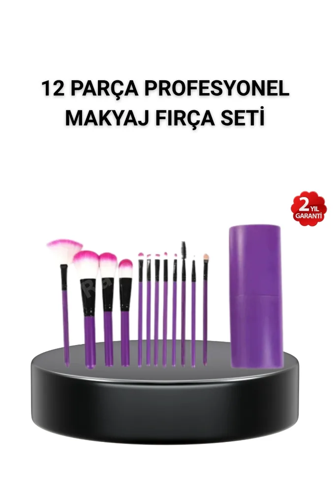 12’li Profesyonel Makyaj Fırça Seti – Dökülmeyen Yumuşak Kıllı, Ergonomik Tasarım
