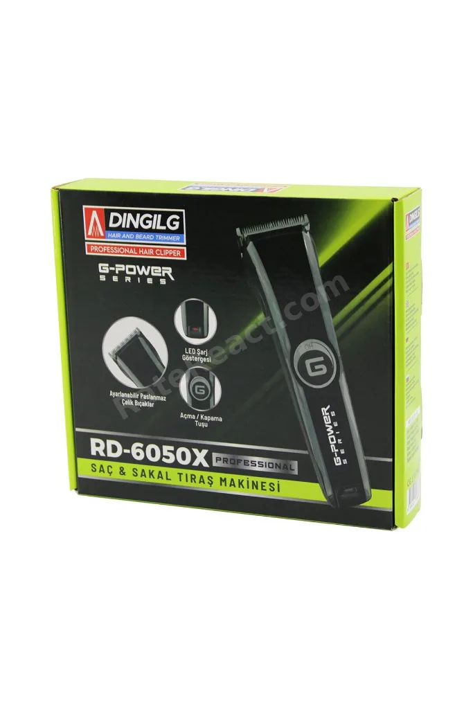 SAÇ SAKAL KESME - TRAŞ MAKİNESİ FİŞ ŞARJLI=LED GÖSTERGE AYARLI BIÇAK=0.1-05MM RD-6050X G-POWERG-PLUS