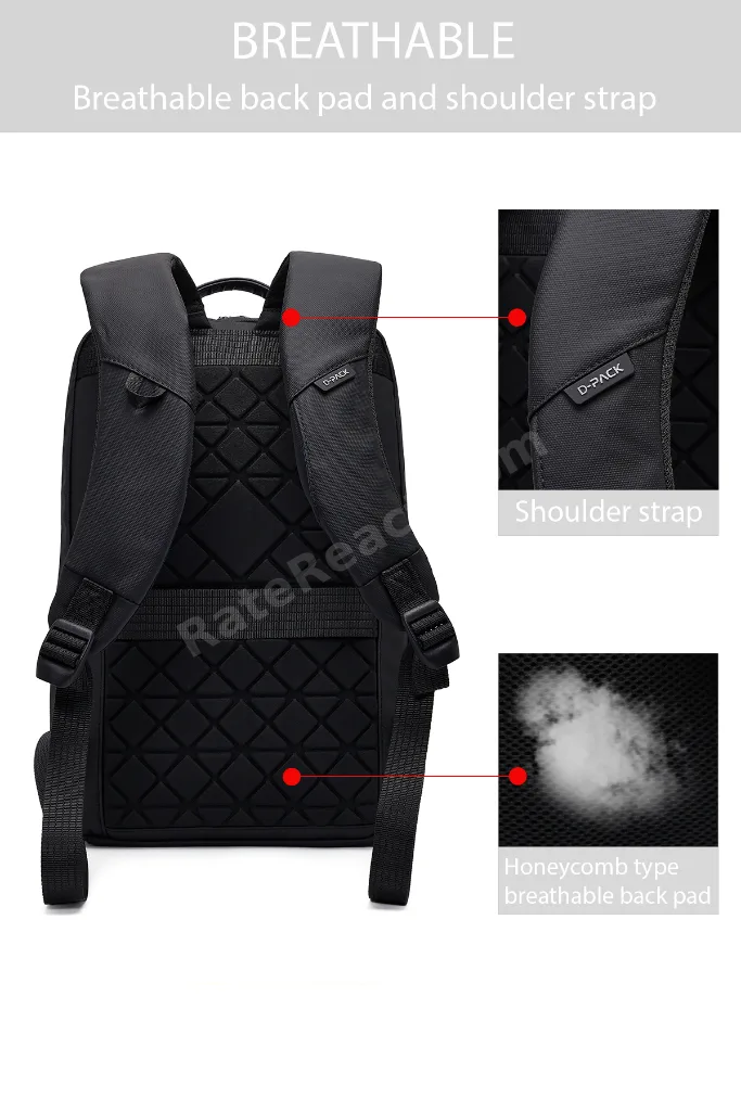 D-Pack Unisex Siyah Teknolojik Kumaş Sırt Çantası 25WBD30096F