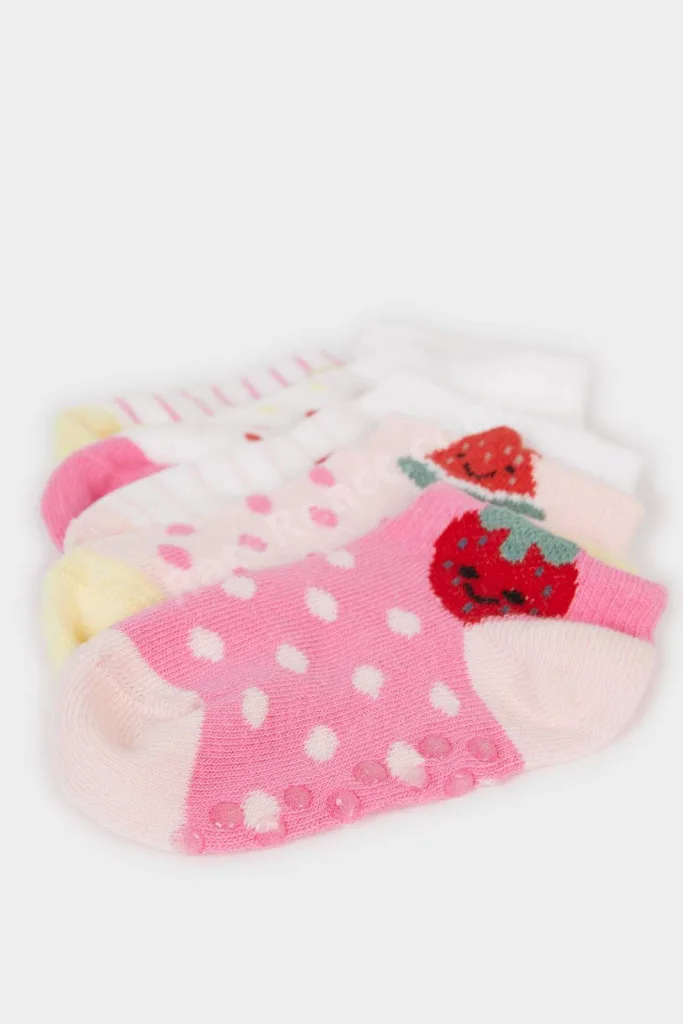 Kaydırmaz Taban 5li Pamuklu Patik Çorap Kız Bebek E4644A5NS