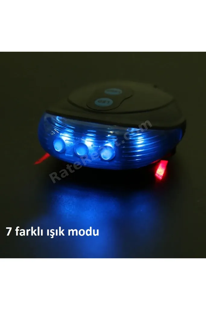 Lazerli Bisiklet Arka Işık | LED Stop Lambası | Güvenlik Şeritli Lazer Işık | Pilli Bisiklet Lambası