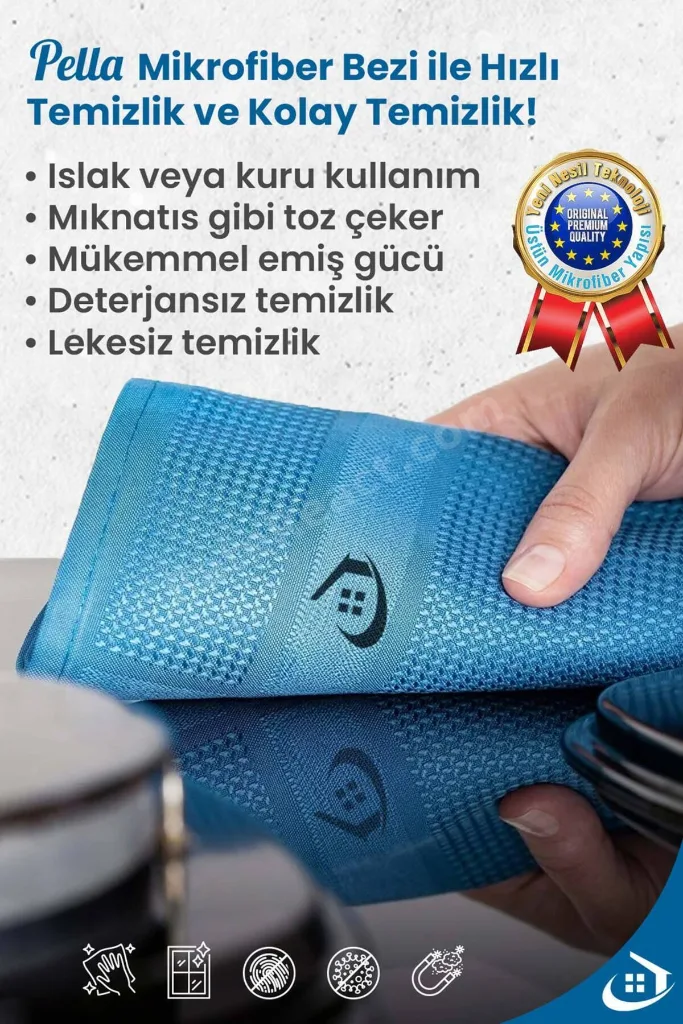 Orijinal 3'lü Mikrofiber Temizlik Bezi