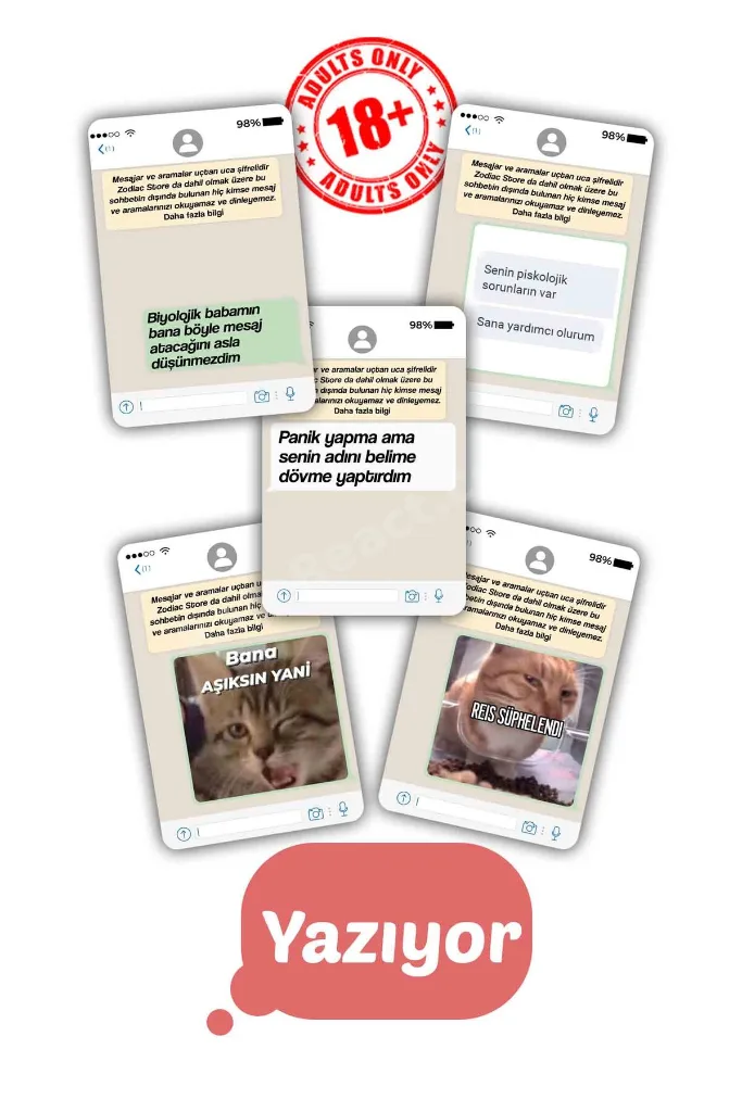Yazıyor… (+18) – 108 Cevap & 60 Mesaj Kartı – Yetişkin Parti Oyunu