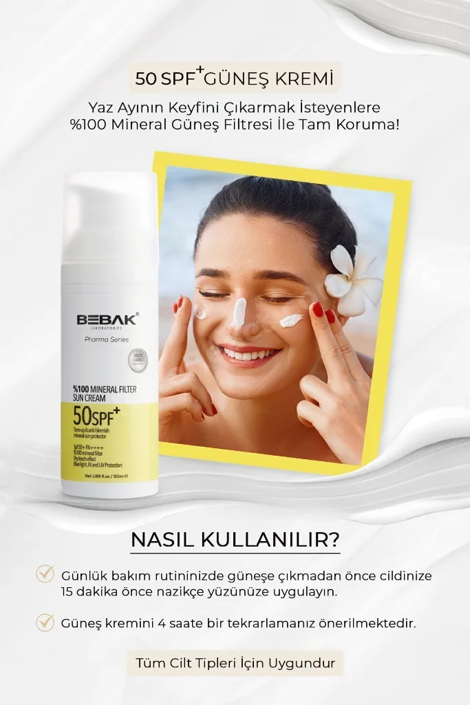 Pharma %100 Mineral Güneş Filtresi Içerikli Spf 50+ Yüksek Korumalı Güneş Kremi 50ml