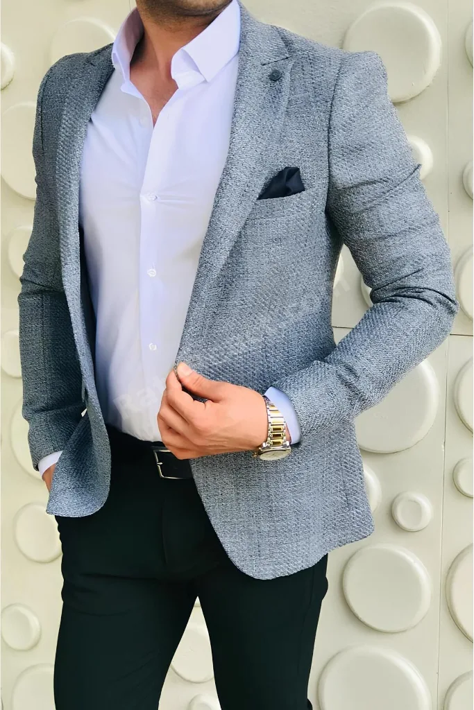 Italyan Stil Slim Fit Blazer Tek Ceket