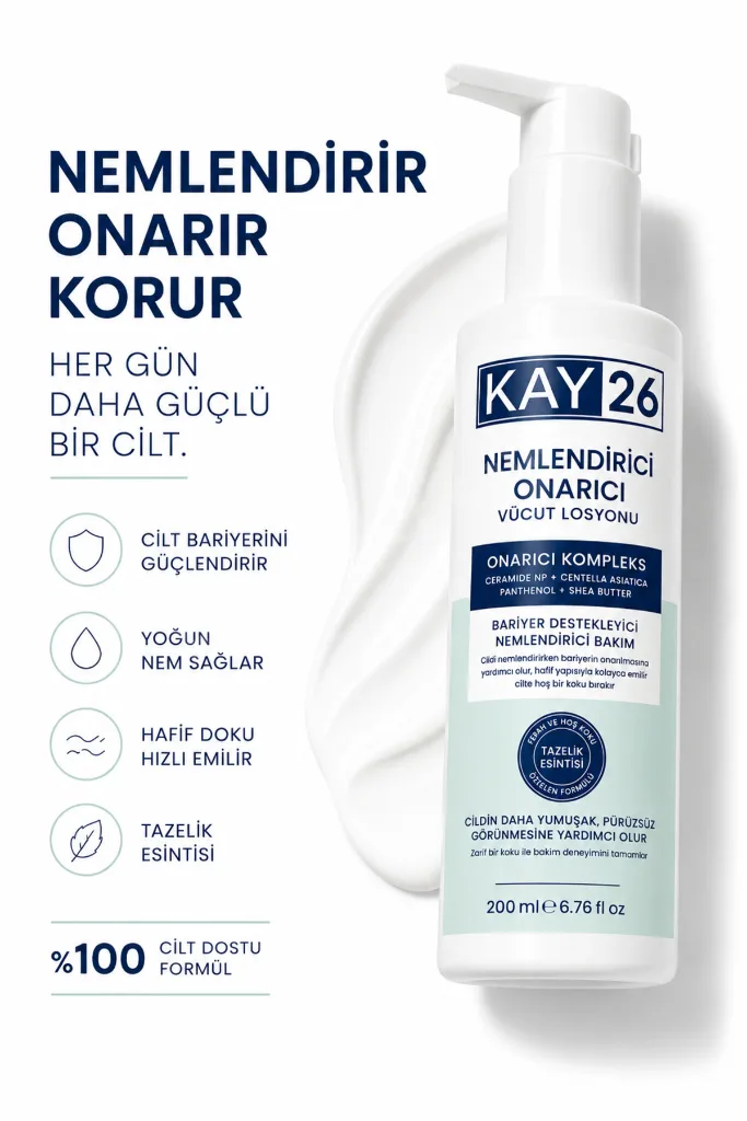 Ceramide NP, Centella Asiatica & Shea Butter İçeren Taze ve Hoş Kokulu Vücut Losyonu