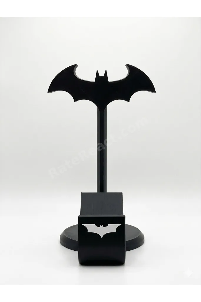 Batman Gamer Kulaklık Standı Xbox & Playtation Uyumlu Gamepad / Kol Tutucu Dekoratif 22 Cm Siyah