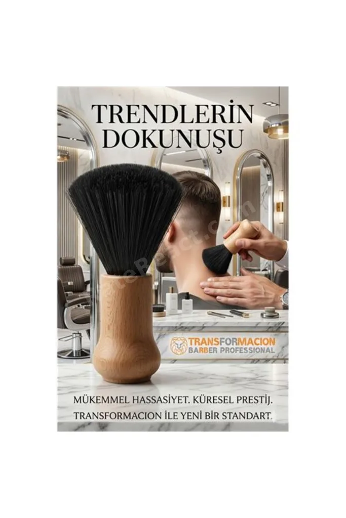 Profesyonel Ahşap Saplı Berber Ense Fırçası - Lüks Seri 722959
