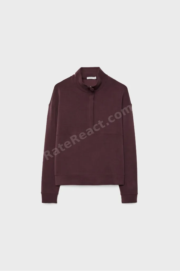 Yumuşak dokulu fermuarlı sweatshirt
