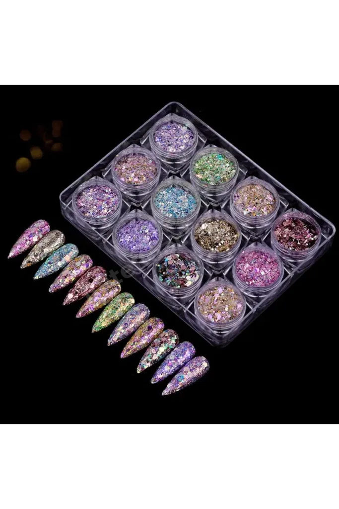 12'li Tırnak Süsleme Pul Sim Seti Nail Art Vnls03