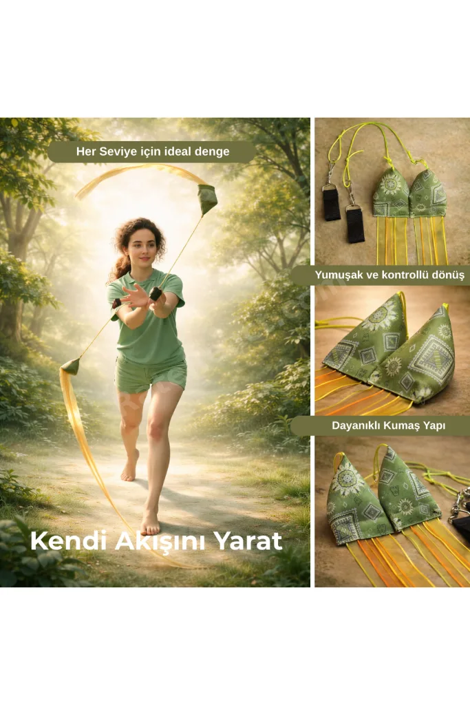 Yeşil Özel Tasarım Poi - Meditasyon Oyuncağı - Toprak Element Poi