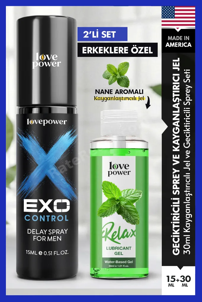 Naneli Kayganlaştırıcı Jel ve Exo Control Geciktircili Premium Sprey 15ml