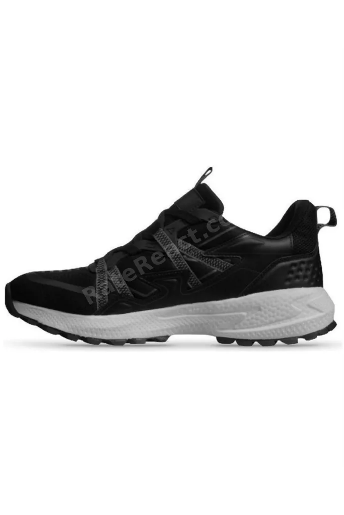 Rahat Bağcıklı Günlük Yürüyüş Ayakkabısı Siyah-Beyaz Erkek Sneaker Ayakkabı
