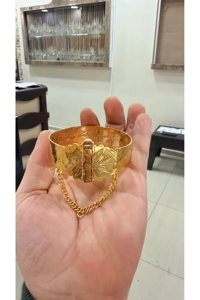 50 Gram Gümüş Altın Kaplama Diyarbakır Hasırı Bilezik