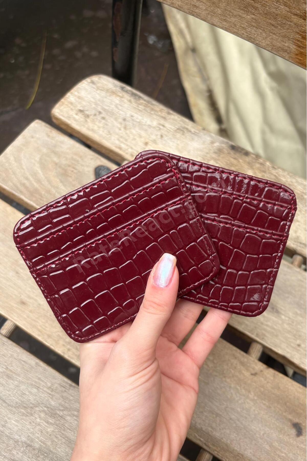 Kadın Bordo 7 Bölmeli Kartlık