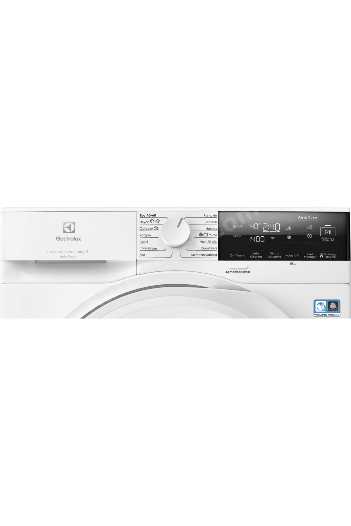 EW6F3411ACT 600 Serisi SensiCare 10 kg 1400 devir A sınıfı AutoDose Wi-Fi Çamaşır Makinesi