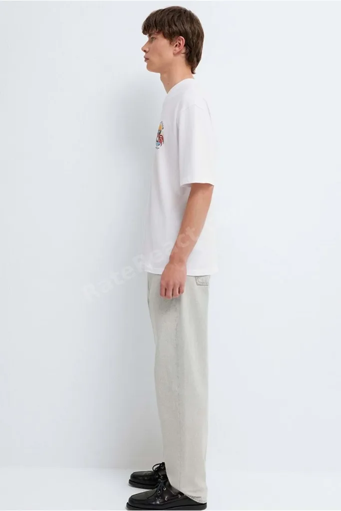 M0613386 Yengeç Baskılı Tişört Erkek T-Shirt BEYAZ