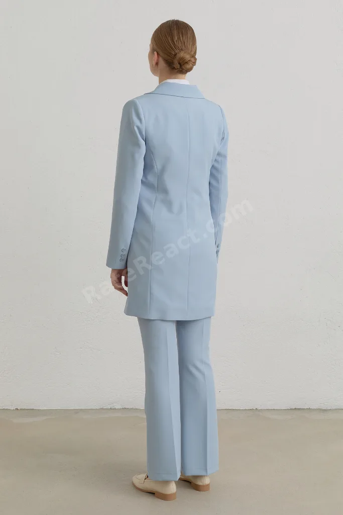 Kruvaze Blazer Ceket - Açık Mavi