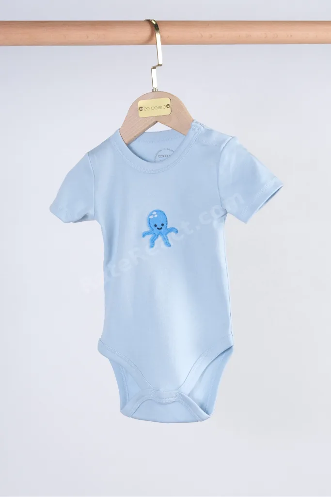 3'lü Set %100 Pamuk Aplike Nakışlı Bebek Ve Çocuk Zıbın & Body