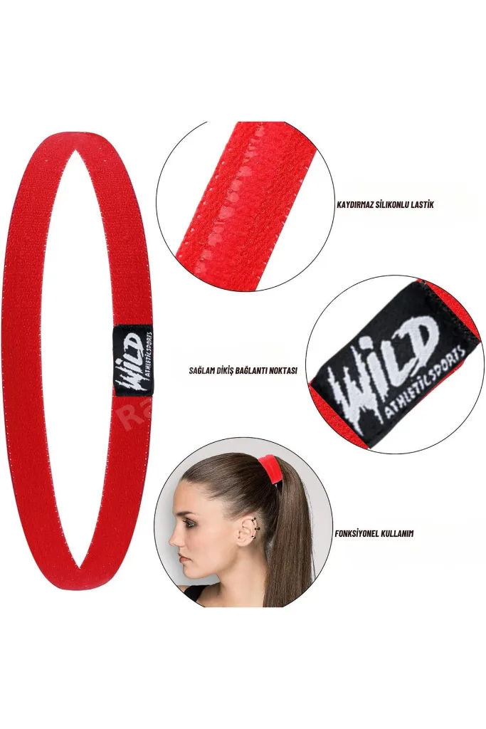 Kaydırmaz Silikonlu Elastik Spor Futbol Saç Bandı Tokası Üçlü Wildflex